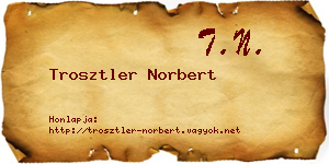 Trosztler Norbert névjegykártya
